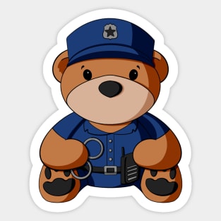 Blue Uniform Police Teddy Bear Sticker